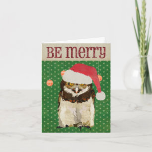 Lechuza de halcón, tarjeta de Navidad