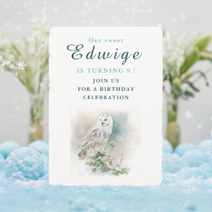 Lechuza de invierno - Tarjeta de invitación de cum