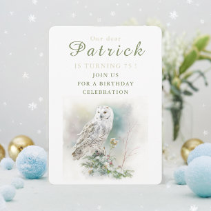 Lechuza de invierno - Tarjeta de invitación de cum