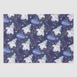 Lechuza de nieve con papel de Navidades Gorras