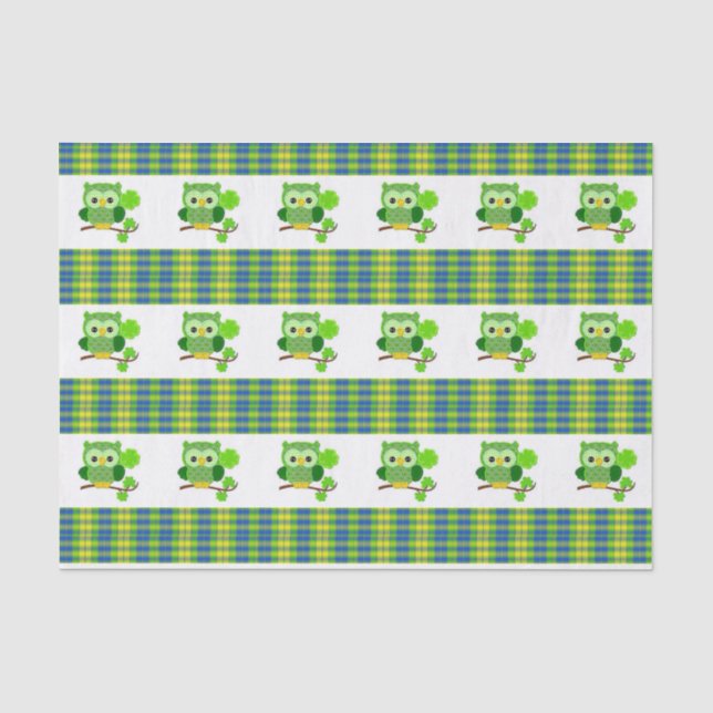 Lechuza de papel de té en el día de San Patricio (Anverso)