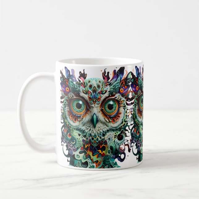 Lechuza de Sabiduría Inspiradora tazas de café (Izquierda)