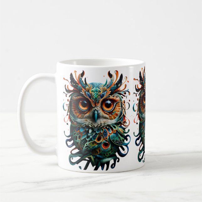 Lechuza de Sabiduría Inspiradora tazas de café (Izquierda)