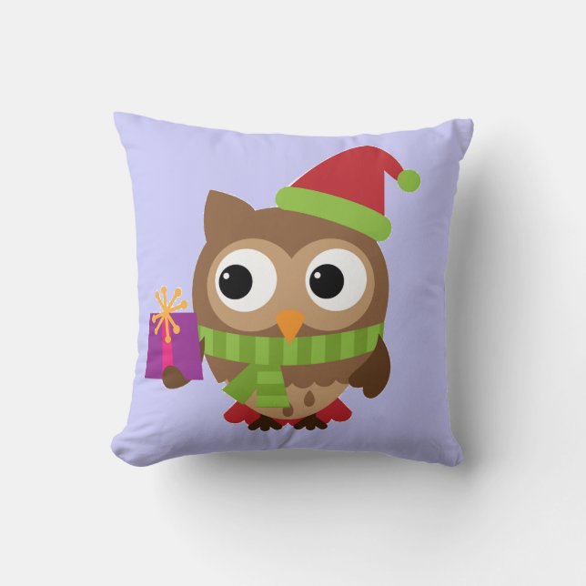 Lechuza de Sombrero Santa con almohada de regalo (Anverso)