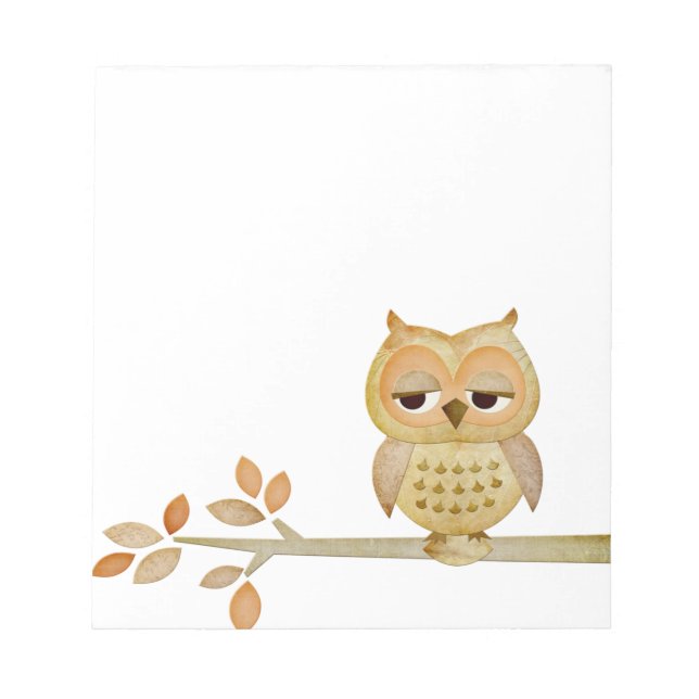 Lechuza dorsal en el Bloc de notas del árbol (Frente)