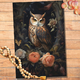 Lechuza en flores 1 Papel de descomposición