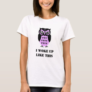 Lechuza Grumpy Me Desperté Como Esta Camiseta Grac