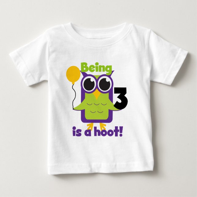 Lechuza Hoot 3er cumpleaños camisetas y regalos (Anverso)