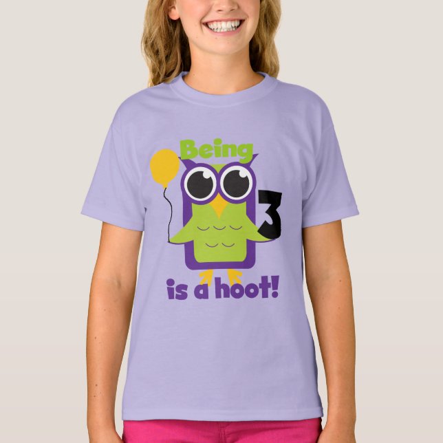 Lechuza Hoot 3er cumpleaños camisetas y regalos (Anverso)