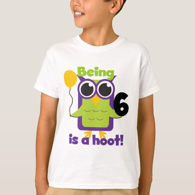 Lechuza Hoot 6ª camisetas de cumpleaños y regalos (Anverso)