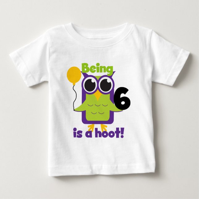 Lechuza Hoot 6ª camisetas de cumpleaños y regalos (Anverso)