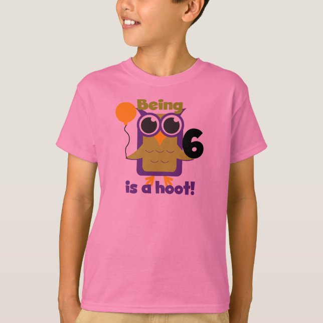 Lechuza Hoot 6ª camisetas de cumpleaños y regalos (Anverso)