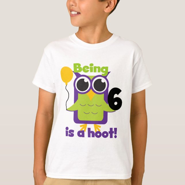 Lechuza Hoot 6ª camisetas de cumpleaños y regalos (Anverso)