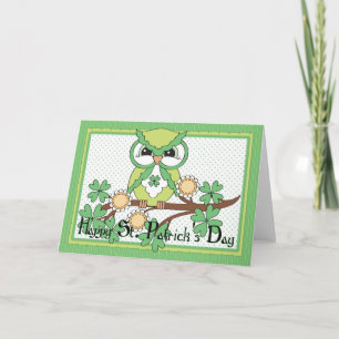 Lechuza irlandesa feliz tarjeta de felicitación de