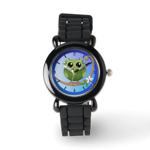 Lechuza, luna llena y Personalizado Reloj de númer