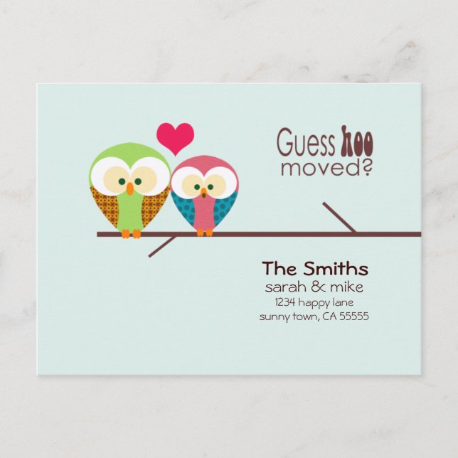 Lechuza Mod - Invitación recién mudada (Anverso)