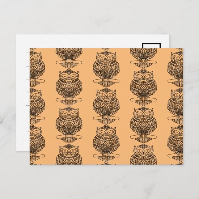 Lechuza (naranja de patrones) - Postal (Anverso / Reverso)