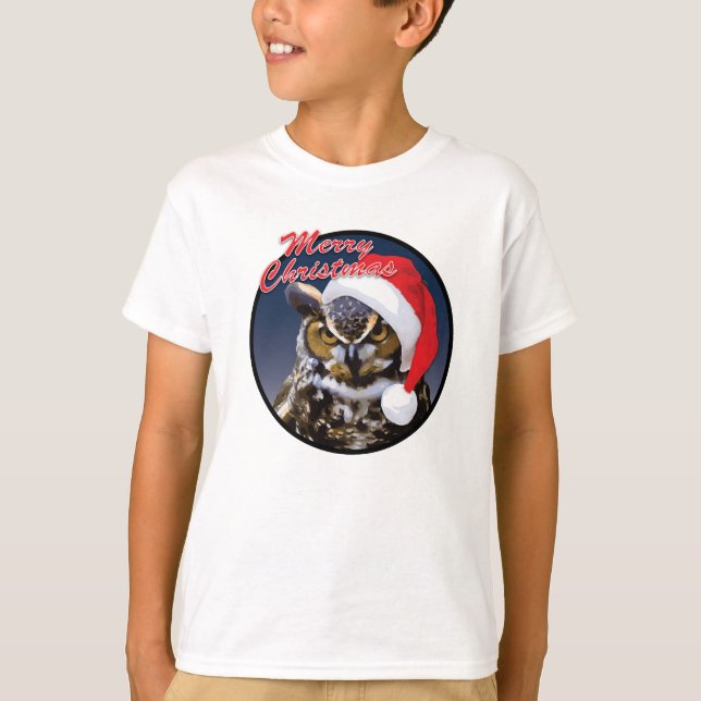 Lechuza navidad - Camiseta básica de manos para ni (Anverso)