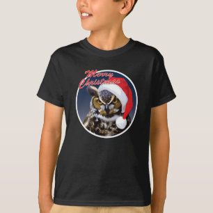 Lechuza navidad - Camiseta básica de manos para ni