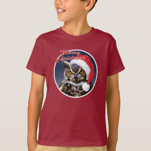 Lechuza navidad - Camiseta básica de manos para ni