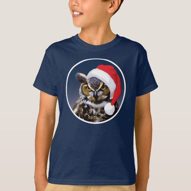 Lechuza navidad - Camiseta básica de manos para ni (Anverso)