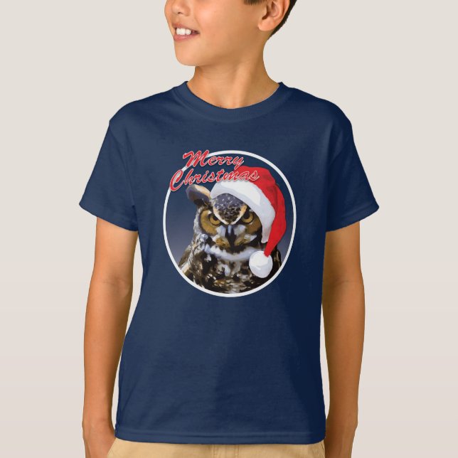 Lechuza navidad - Camiseta básica de manos para ni (Anverso)