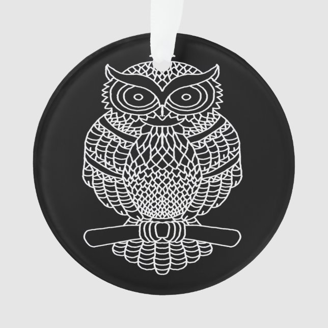 Lechuza (negra) - Ornamento acrílico (Anverso)