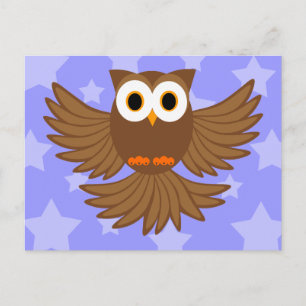 Lechuza Nocturna Bajo La Postales De Las Estrellas