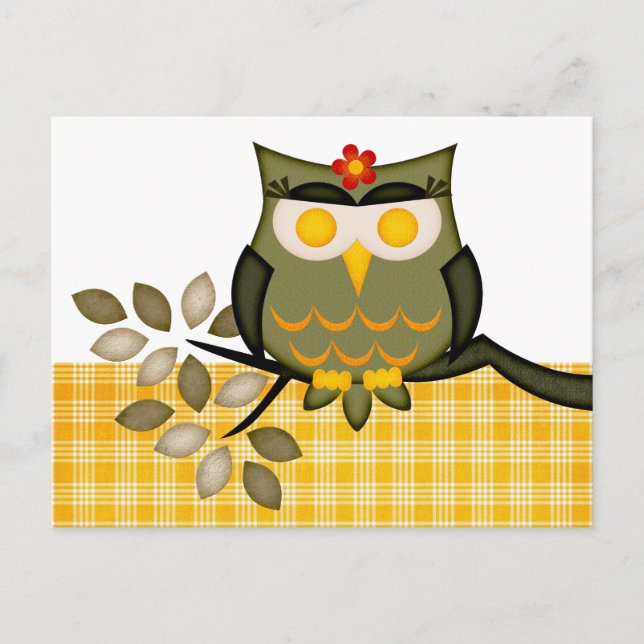 Lechuza postal en el árbol (Anverso)