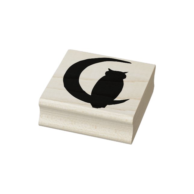 Lechuza sentada sobre el sello de arte de la silue (Sello)