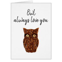 Lechuza siempre te ama la madera rústica romántica