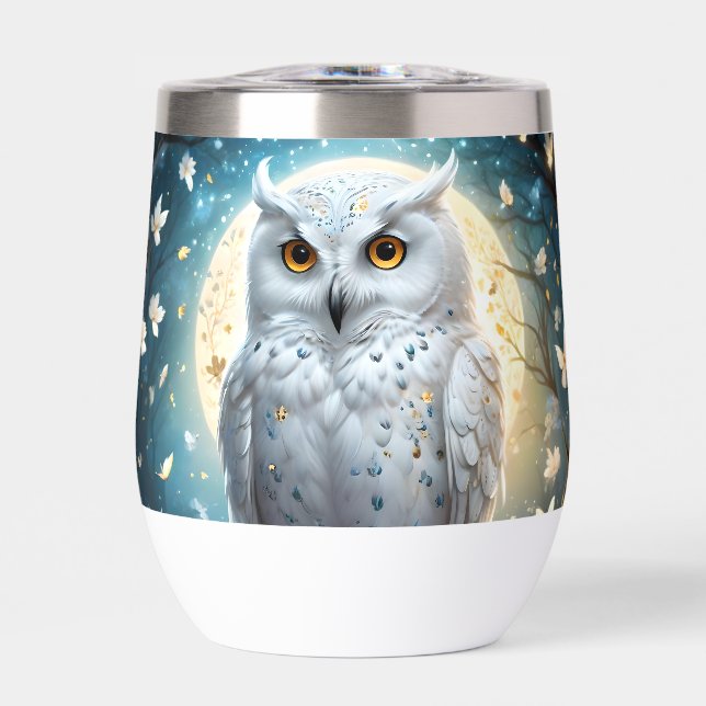 Lechuza Y Luna De Nieve Con Espuma, (Frente)