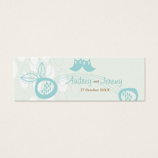 Lechuzas azules en amor Personalizado Gracias Etiq (Frente)