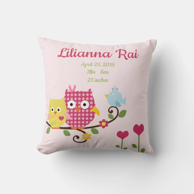 Lechuzas de árbol felices en la almohada de bifurc (Anverso)