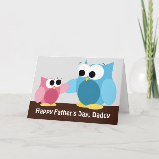 Lechuzas de papá e hija - Tarjeta del día del padr