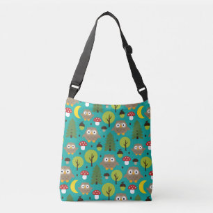 Lechuzas En La Bolsa De Crossbody Del Bosque