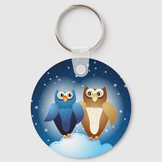 Lechuzas enamoradas, llavero (Anverso)