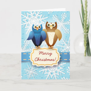 Lechuzas enamoradas, tarjeta
