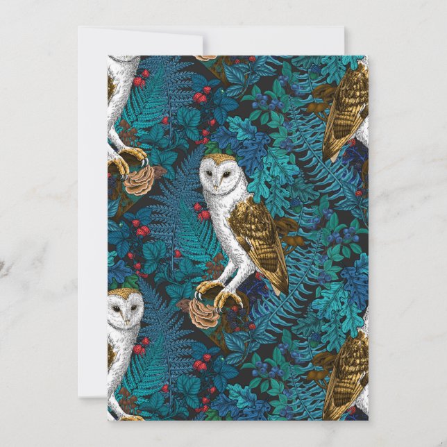 Lechuzas, helechos, robles y bayas 3 (Anverso)