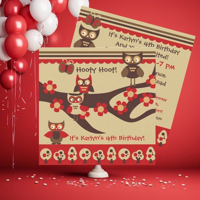 Lechuzas personalizados en una sucursal invitacion (Subido por el creador)