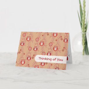 Lechuzas retro pensando en tu tarjeta