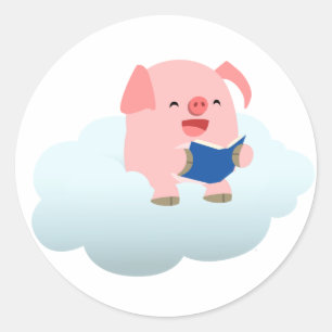 Lector de cerdo Personalizado en Pegatina en la nu