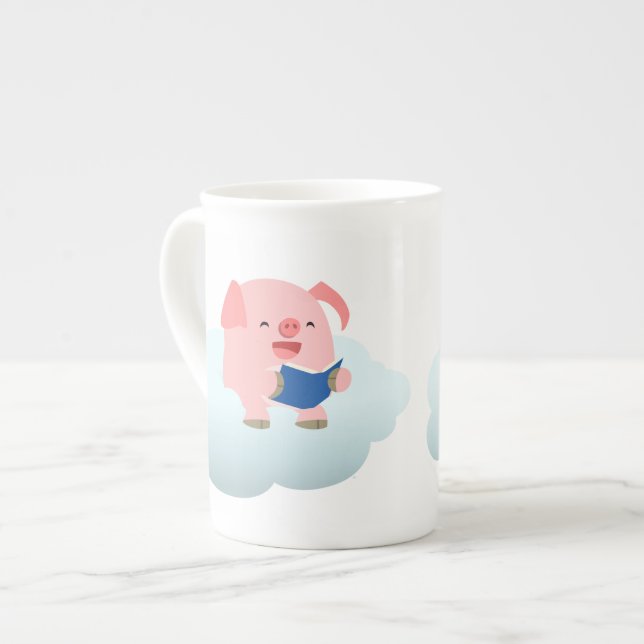 Lector de cerdo Personalizado lindo en taza de hue (Izquierda)