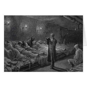 Lector de la escritura en un refugio de la noche