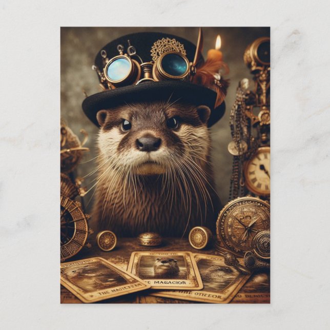 Lector de tarjetas Otter Steampunk Tarot (Anverso)