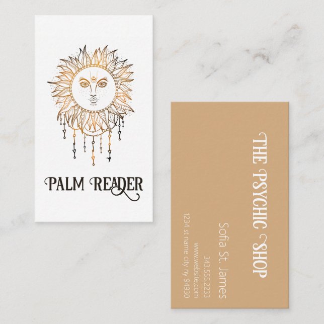 Lector de tarjetas Tarot de lectura de palma psíqu (Anverso / Reverso)