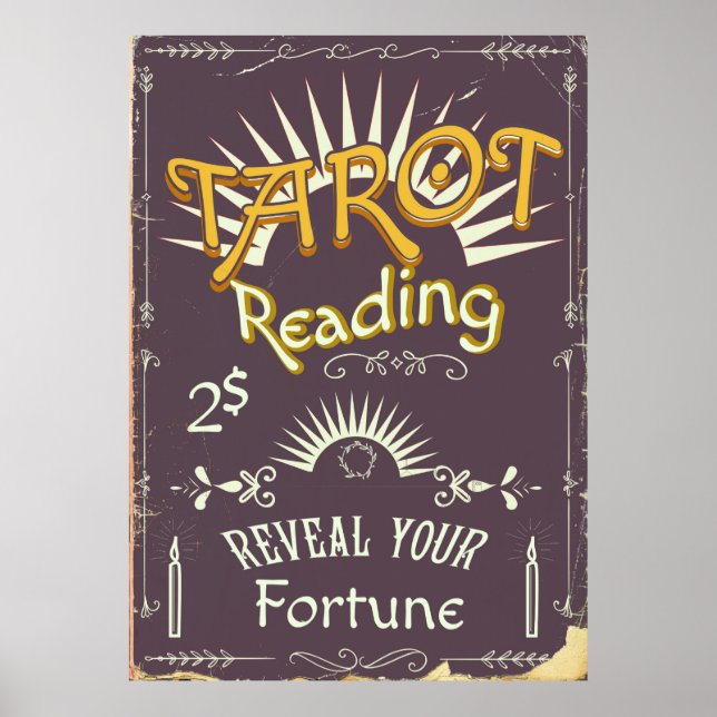 lector de tarot impresión vintage (Frente)