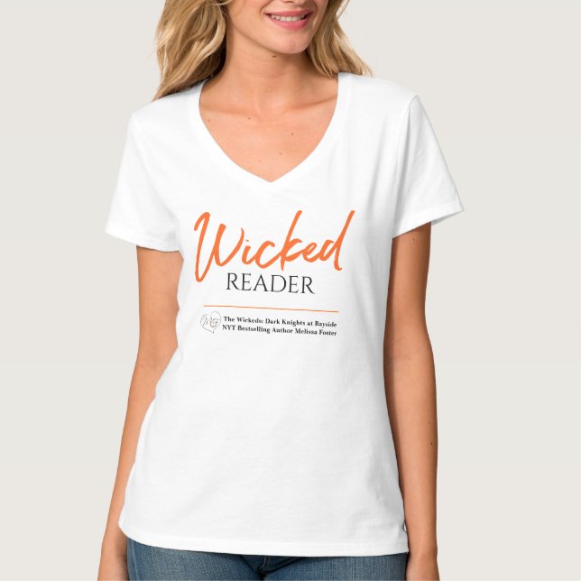 Lector malvado V cuello camiseta (Anverso)