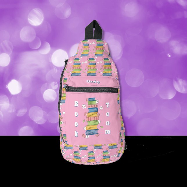 Lector Patrón de pila de libros - Bolsa rosa (Subido por el creador)