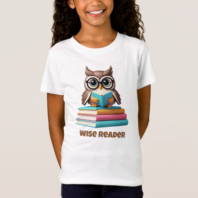 Lector sabio Owl Niños Leyendo Camisa (Anverso)